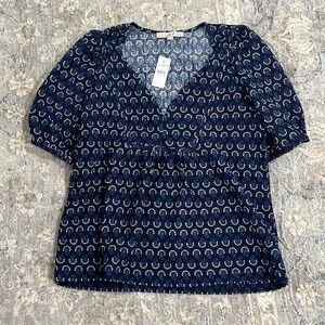 Loft Blue patterned shirt- M